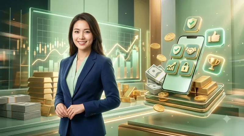 Cân vàng với một bên là khiên bảo mật, một bên là chồng tiền xu, biểu tượng cho việc cân nhắc độ uy tín và lợi ích của 79king