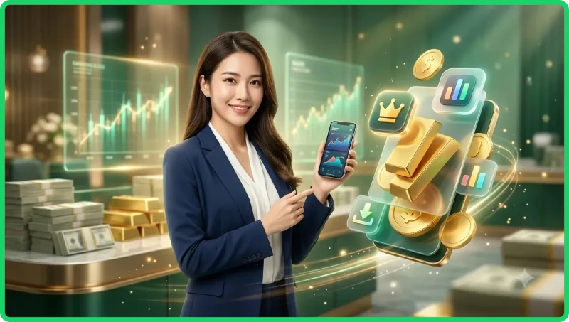 Điện thoại hiển thị app 79king với các biểu tượng casino vàng